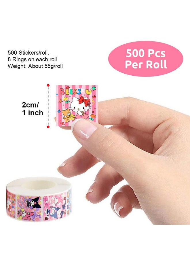 HASTHIP HASTHIP® 500Pcs Sanrio Stickers - 8 Designs Kuromi & Sanrio Stickers, Cute Stickers Decals Assorted Kawaii Sticker Gifts for Kids Teens Girls Adults, Ideal DIY Decor & Gift for Sanrio Fans  - Image 2