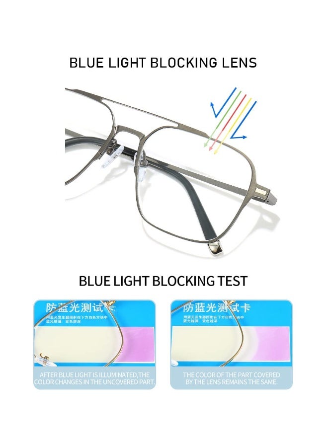 Magnetic Clip on Sunglasses for Men & Women Polarized UV Protection Retro Square Eyeglasses Fit Over Night Driving (3 PCS) - Image 5