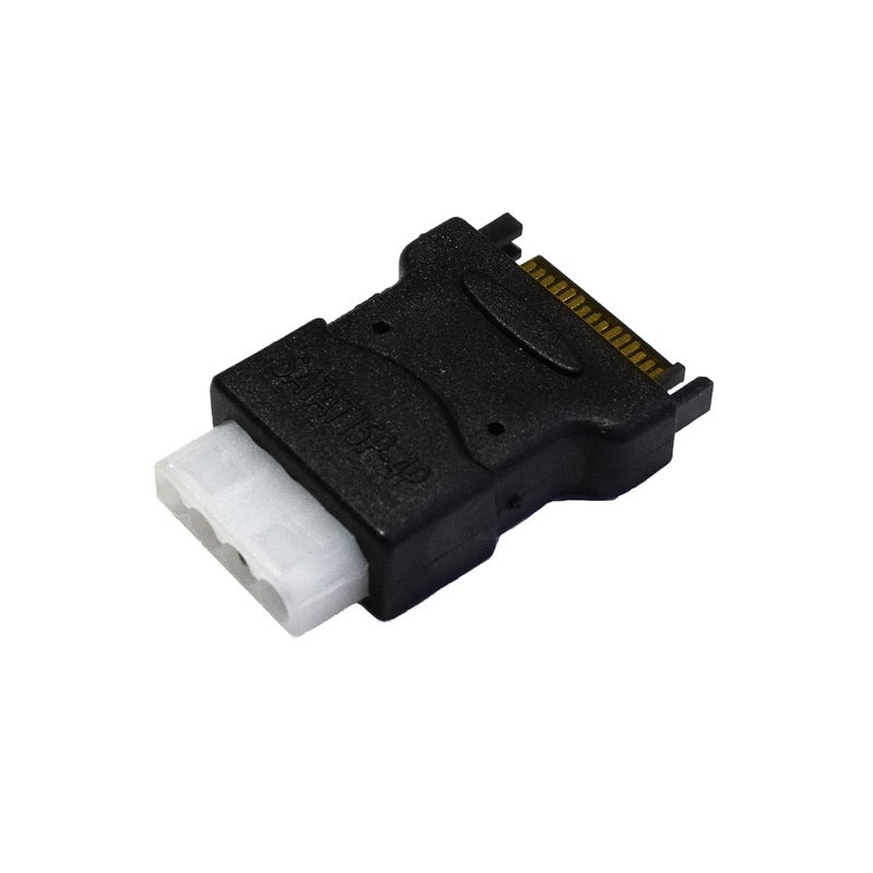 CABLESETC 15 Pin SATA Male to 4 Pin Molex Female Power Adapter for IDE Hard Drive/CD/DVD USB Adapter (Black) - Image 2