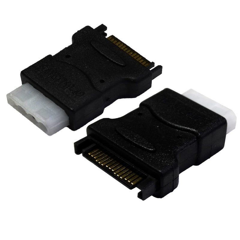 CABLESETC 15 Pin SATA Male to 4 Pin Molex Female Power Adapter for IDE Hard Drive/CD/DVD USB Adapter (Black) - Image 3