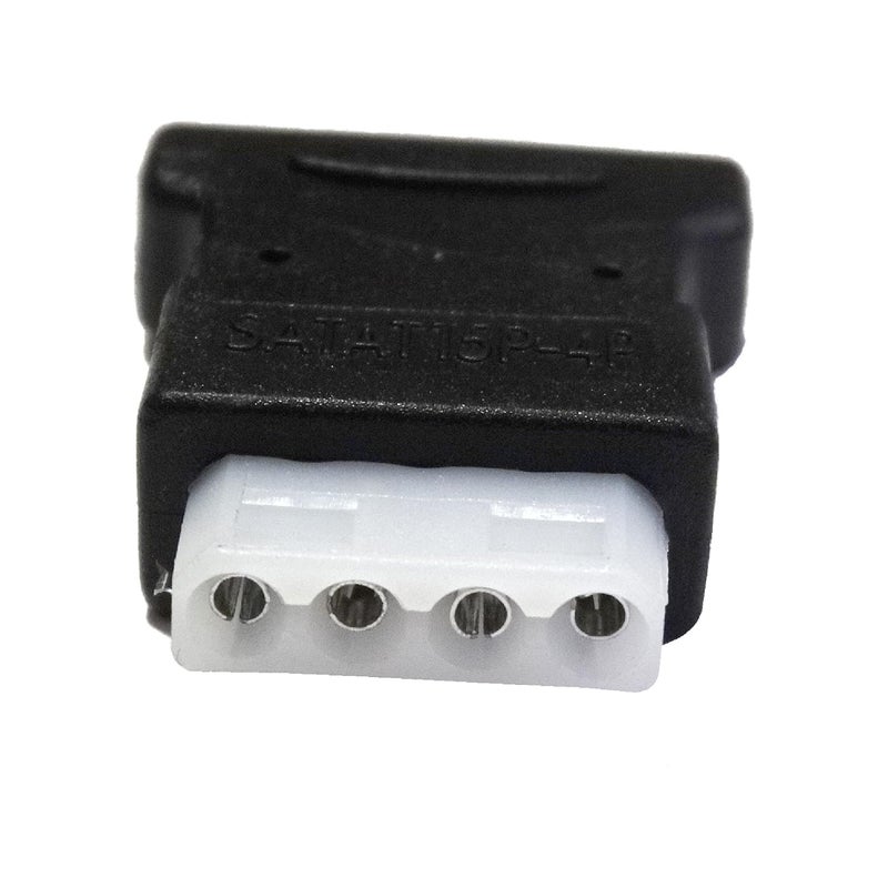 CABLESETC 15 Pin SATA Male to 4 Pin Molex Female Power Adapter for IDE Hard Drive/CD/DVD USB Adapter (Black) - Image 1