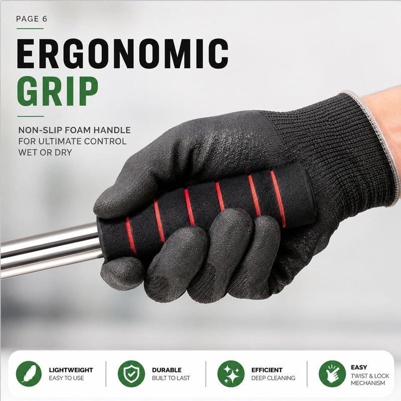 ECVV Microfiber Car Duster Exterior and Interior Cleaning, Extendable Handle & Scratch-Free Dust Mop for Cars, Trucks & SUVs, Washable Reusable Auto Cleaning Brush, 54x80cm Adjustable Pole - Image 2