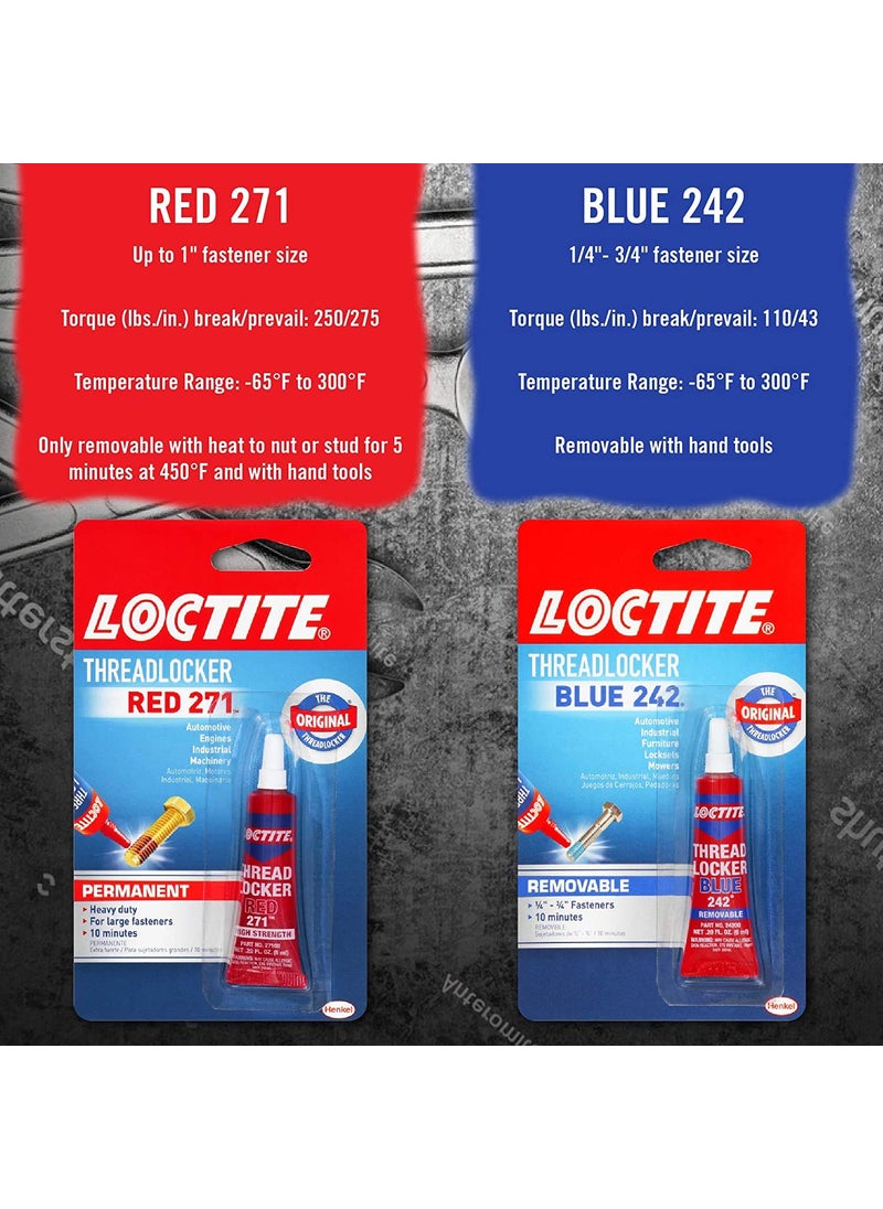 Loctite Loctite Threadlocker Blue 242 - Removable Thread Lock Glue for Nuts, Bolts, & Fasteners, Medium Strength Screw Glue to Prevent Loosening & Corrosion - 6 ml, 12 Pack  - Image 5