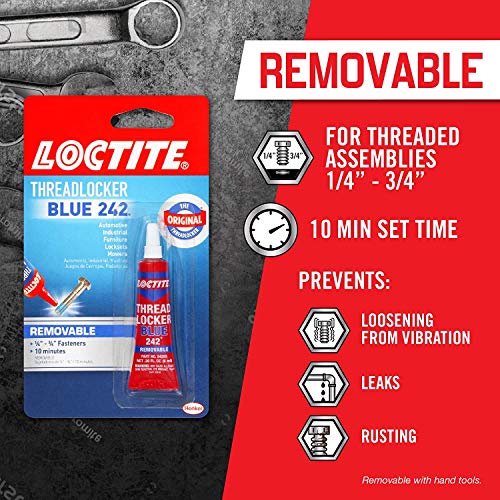 Loctite Threadlocker Blue 242 - Removable Thread Lock Glue for Nuts, Bolts, & Fasteners, Medium Strength Screw Glue to Prevent Loosening & Corrosion - 6 ml, 12 Pack - Image 5