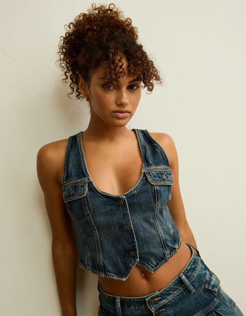 American Eagle  AE Denim Vest for Women | Best Price UAE