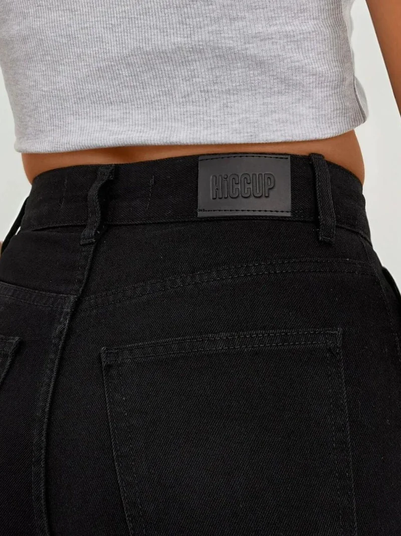 HICCUP Black Straight Leg Denim Jeans for Women | Best Price UAE