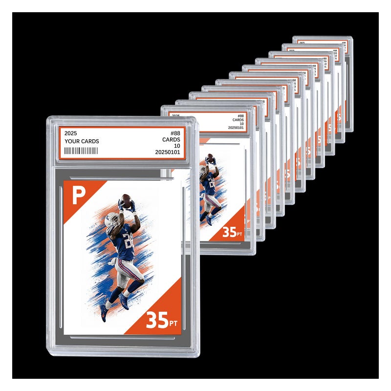 Comnge 12ct Graded Card Slab - Card Case Holder for TCG, UV Resistant Acrylic Hard Sleeves with Label Position, for Standard Baseball Sport Game Collector, Perfect for Sorting, Storage and Display - Image 1