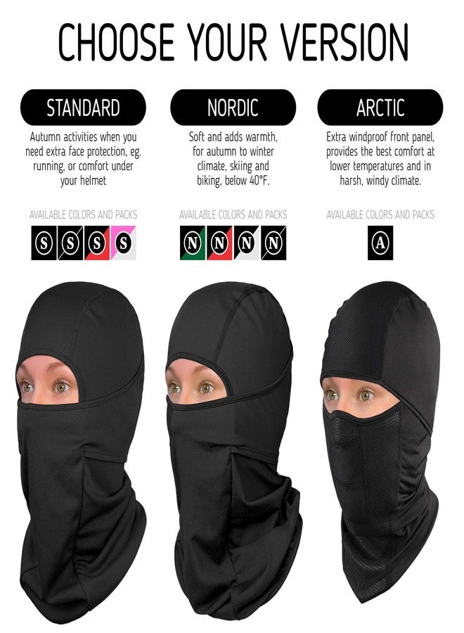 The Friendly Swede Balaclava Face Mask Men, Black Ski Mask for Men, Ski Mask for Women, Full Face Mask, Ski Masks, Skimask, Ski Mask Beanie - Nordic - Black + Black (2-Pack) - Image 2