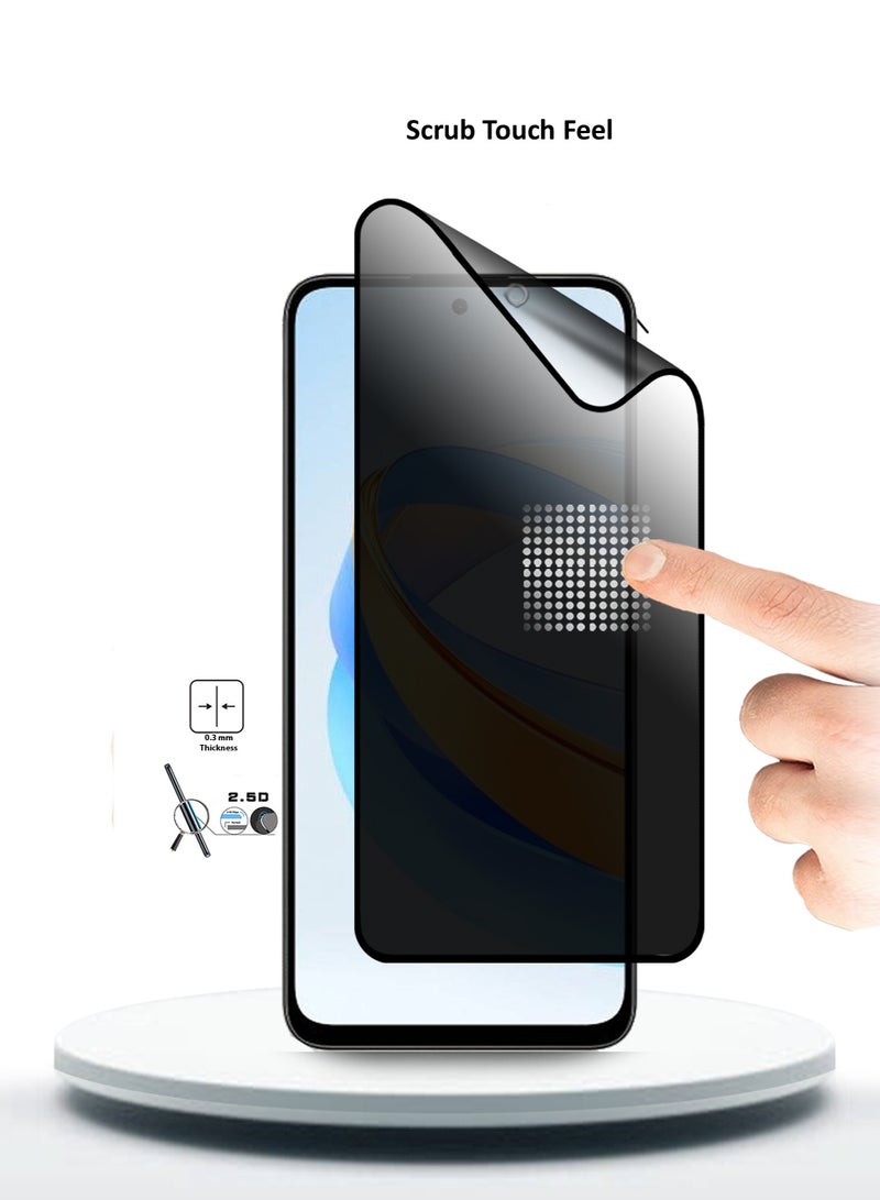 Wtech Honor X7b 5G 2024 Nano Ceramic Privacy Full Glue Full Cover Matte Flexible Screen Protector (MSGPCP) - Clear/Black - Image 2