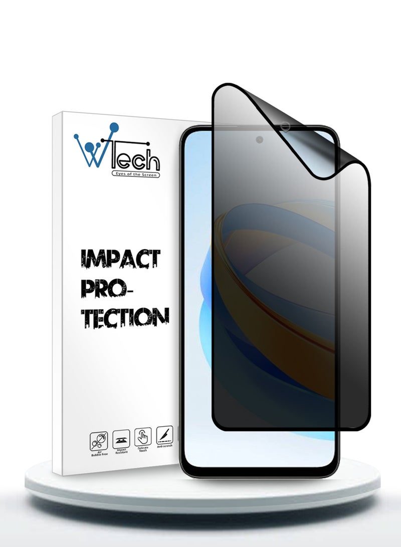Wtech Honor X7b 5G 2024 Nano Ceramic Privacy Full Glue Full Cover Matte Flexible Screen Protector (MSGPCP) - Clear/Black - Image 1