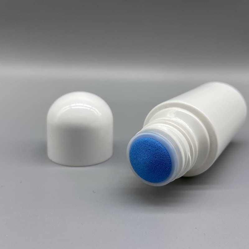 lasenersm 4Pcs 1.69oz Empty Sponge Head Applicator Bottle Press Out Type Sponge Head Applicator Liquid Bottles Refillable Deodorant Bottles Plastic Applicator Bottle for Essential Oil Perfumes - Image 2