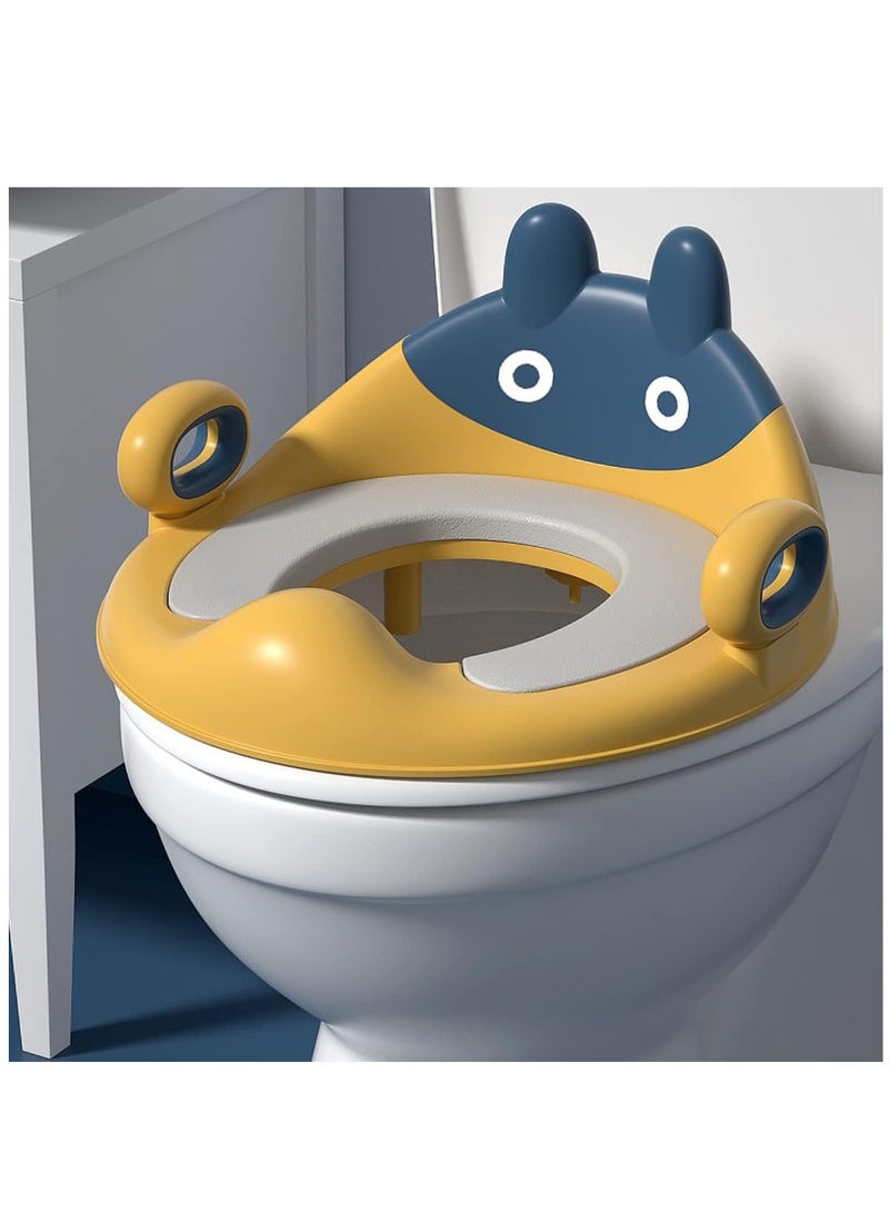 Arabest Kids Toilet Seat, Potty Training Seat with Cushion and Handles, Potty Chair for Boys and Girls (Yellow) - Image 2