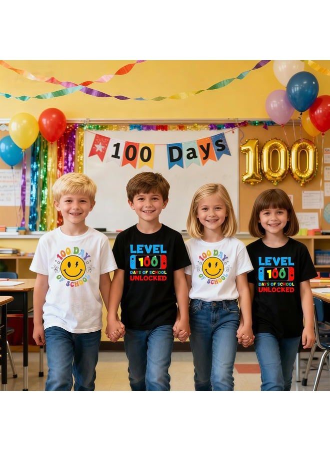 YWAGK Boys 100 Days of School Shirt Kids Happy 100th Day of School T-Shirts Toddler Celebration Graphic Tops 2026 (3T-10T), Black_002, 3-4 Years - Image 5