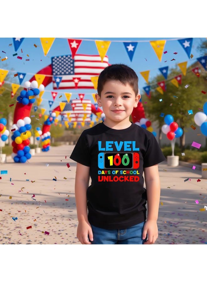 YWAGK Boys 100 Days of School Shirt Kids Happy 100th Day of School T-Shirts Toddler Celebration Graphic Tops 2026 (3T-10T), Black_002, 3-4 Years - Image 4