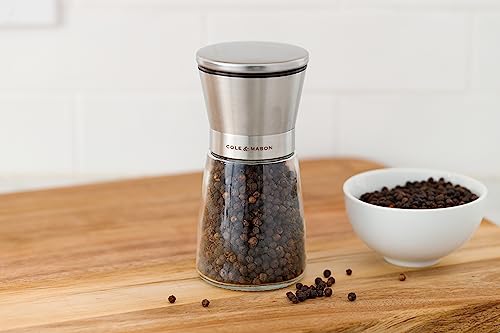 Cole & Mason Sunderland 5.5" Pepper Mill Set for Black Peppercorns - Aesthetic Pepper Mills - Kitchen & Home Essentials - Refillable Pepper Mill Grinder - Glass Spice Mills - Image 4