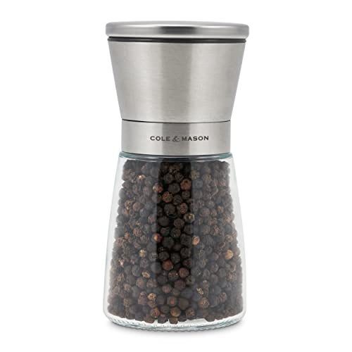 Cole & Mason Sunderland 5.5" Pepper Mill Set for Black Peppercorns - Aesthetic Pepper Mills - Kitchen & Home Essentials - Refillable Pepper Mill Grinder - Glass Spice Mills - Image 1