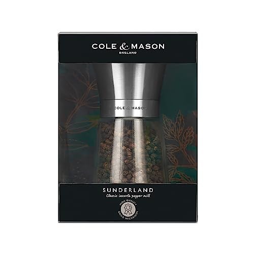 Cole & Mason Sunderland 5.5" Pepper Mill Set for Black Peppercorns - Aesthetic Pepper Mills - Kitchen & Home Essentials - Refillable Pepper Mill Grinder - Glass Spice Mills - Image 2