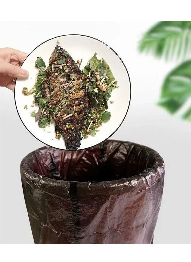 ZCM-HAPPY 10 Rolls Portable Drawstring Garbage Bag Black/Brown 45*50cm  - Image 4
