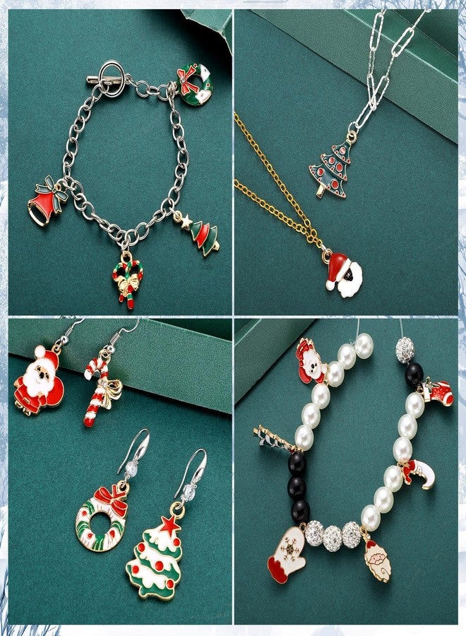 Jadive 100 قطعة سحر عيد الميلاد الصغيرة لصنع المجوهرات DIY بالجملة متنوعة من سبائك الذهب سانتا كلوز رجل الثلج الرنة قلادة عيد الميلاد لأقراط عيد الميلاد سوار قلادة سلسلة مفاتيح الحرف اليدوية DIY صنع الإمدادات الزخرفية - Image 3