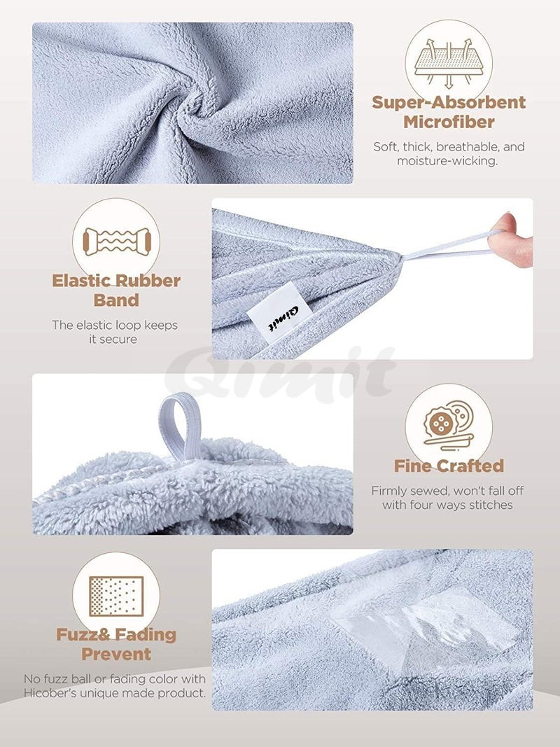 QIMIT Hair Towel Wrap Absorbent Towel Hair-Drying Bathrobe Magic Hair Warp Towel Super Quick-Drying Microfiber 500 GSM Bath Towel Hair Dry Cap Salon Towel (1, Multi) - Image 3