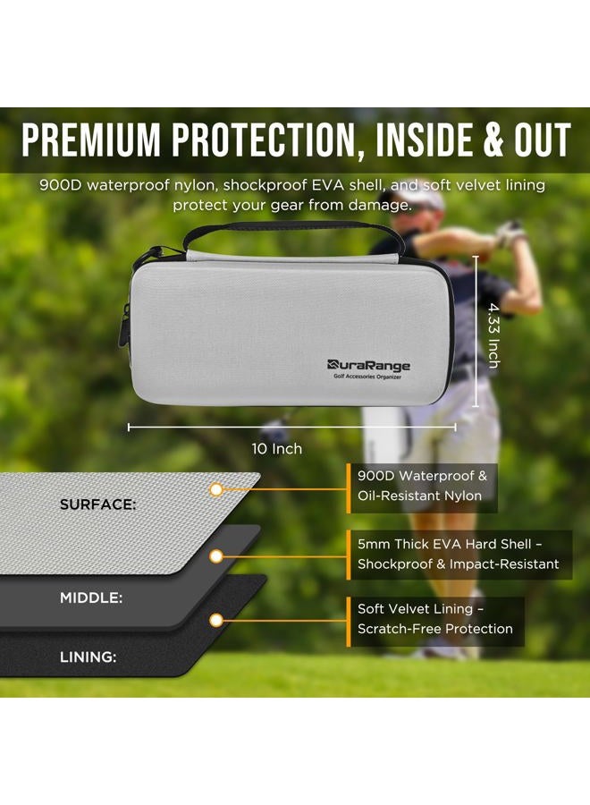 DURARANGE Golf Glove Holder Case with Glove Shaper - Portable Golf Accessories Organizer for Men & Women - Large Capacity for Balls, Tees, Markers - Ideal Gift - Grey - Image 2