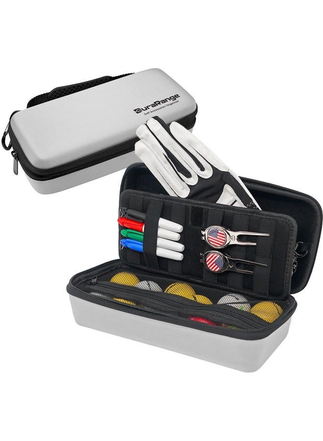 DURARANGE Golf Glove Holder Case with Glove Shaper - Portable Golf Accessories Organizer for Men & Women - Large Capacity for Balls, Tees, Markers - Ideal Gift - Grey - Image 1