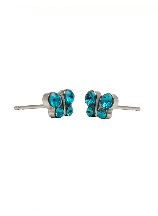 Studex December Blue Zircon Butterfly Shape Allergy-Free Stainless Steel Ear Studs - Image 4