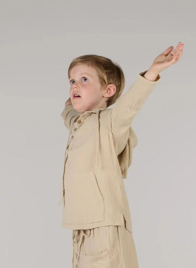 Just Nature Beige Regular Fit Hoodie Shirt  | Best Price UAE