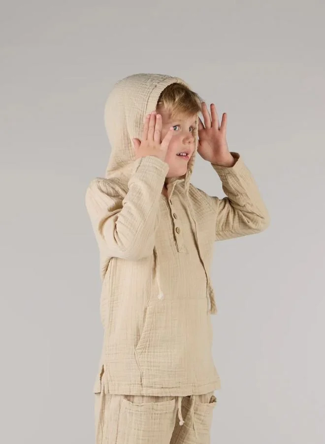 Just Nature Beige Regular Fit Hoodie Shirt  | Best Price UAE