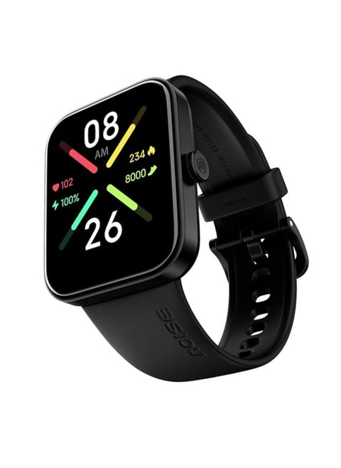 ساعة ذكية Noise Pulse Go Buzz مع اتصال بلوتوث متقدم، شاشة TFT 1.69 بوصة، SpO2، 100 وضع رياضي مع اكتشاف تلقائي، بطارية تصل إلى 7 أيام (يومان مع مكالمات ثقيلة) - أسود غامق