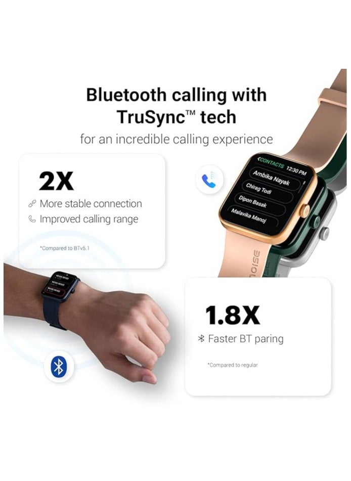ساعة ذكية Noise Pulse Go Buzz مع اتصال بلوتوث متقدم، شاشة TFT 1.69 بوصة، SpO2، 100 وضع رياضي مع اكتشاف تلقائي، بطارية تصل إلى 7 أيام (يومان مع مكالمات ثقيلة) - أسود غامق