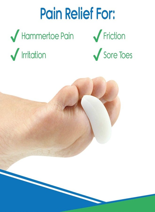 SILENCIO Silicone Gel Toe Pads - Cushion and Support for Hammer, Claw, and Mallet Toes, Soft Toe Crest Pads for Pressure and Pain Relief Reduction, Comfortable Fit Under Toes - Image 2