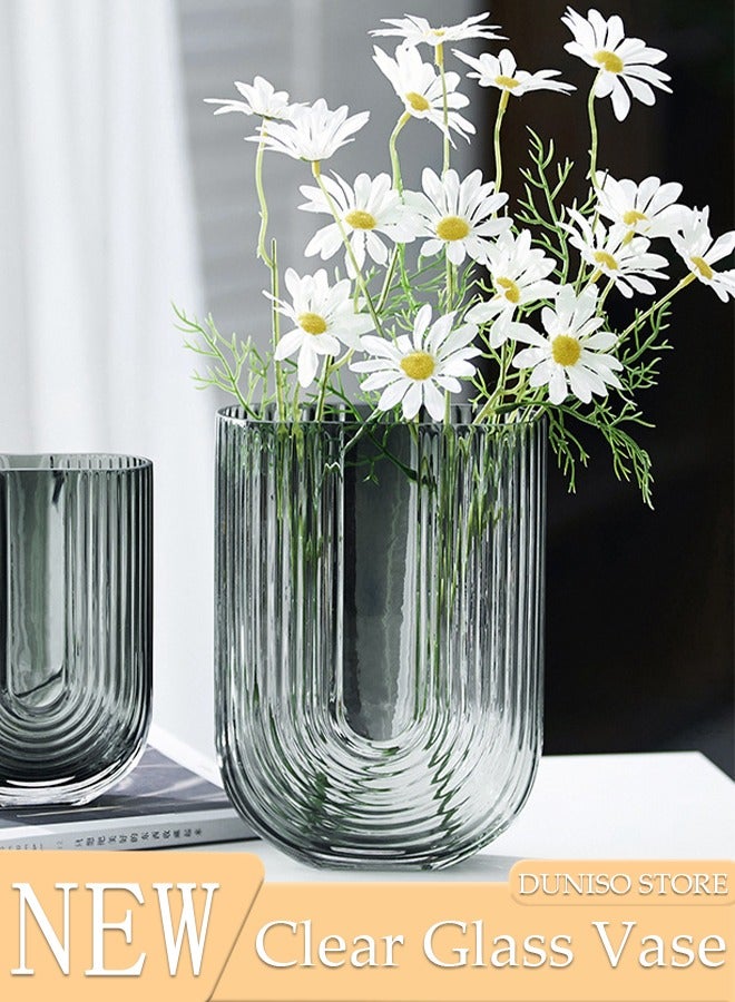 DUNISO Creative Clear Vase for Flowers, Bookshelf Decor, Unique Vase for Book Lovers, Artistic and Cultural Flavor Glass Vases for Home Office Decor  - Image 1