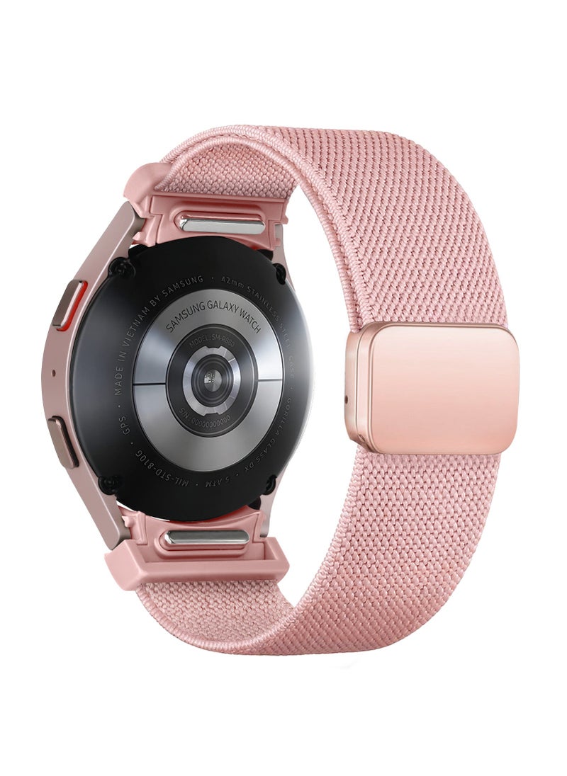 Generic 1 x 5 pcs Adjustable Elastic Nylon Strap for Samsung Watch4/5/6 20mm Pink 