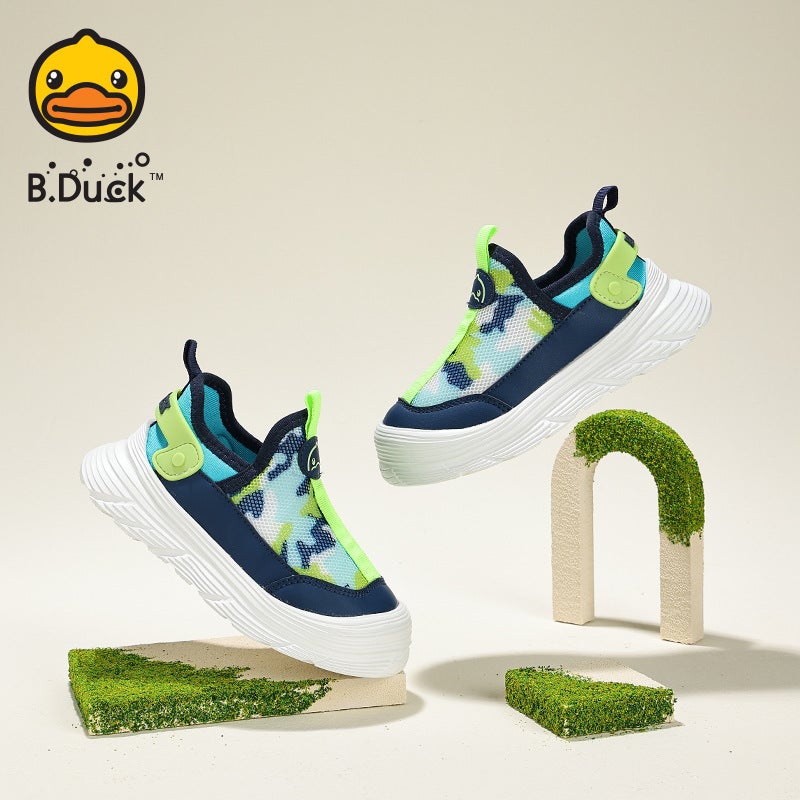 Little Yellow Duck Children'S Shoes 2025 Spring New Breathable Girls Lazy Shoes Boys Mesh Breathable Casual Shoes - Image 2