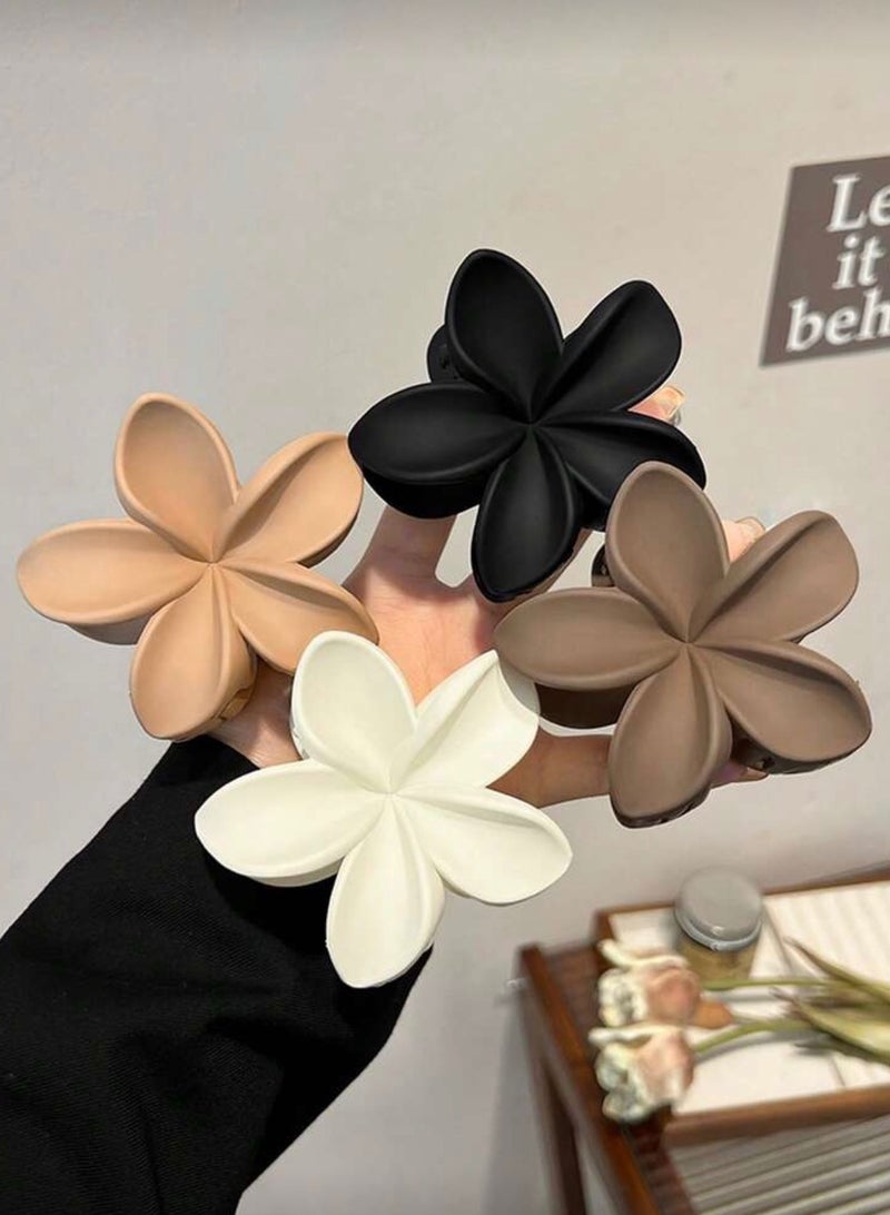 طقم 3 قطع توكة وقفاش شعر بتصميم وردة أنيق – 6 ألوان عصرية ثابتة تناسب جميع الإطلالات اليومية والمناسبات - Image 1