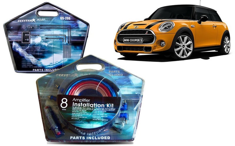 Auto Pearl Geestar 8 Guage 2 Channel Amplifier Full Installation Kit for Mini Cooper, Multicolor - Image 1