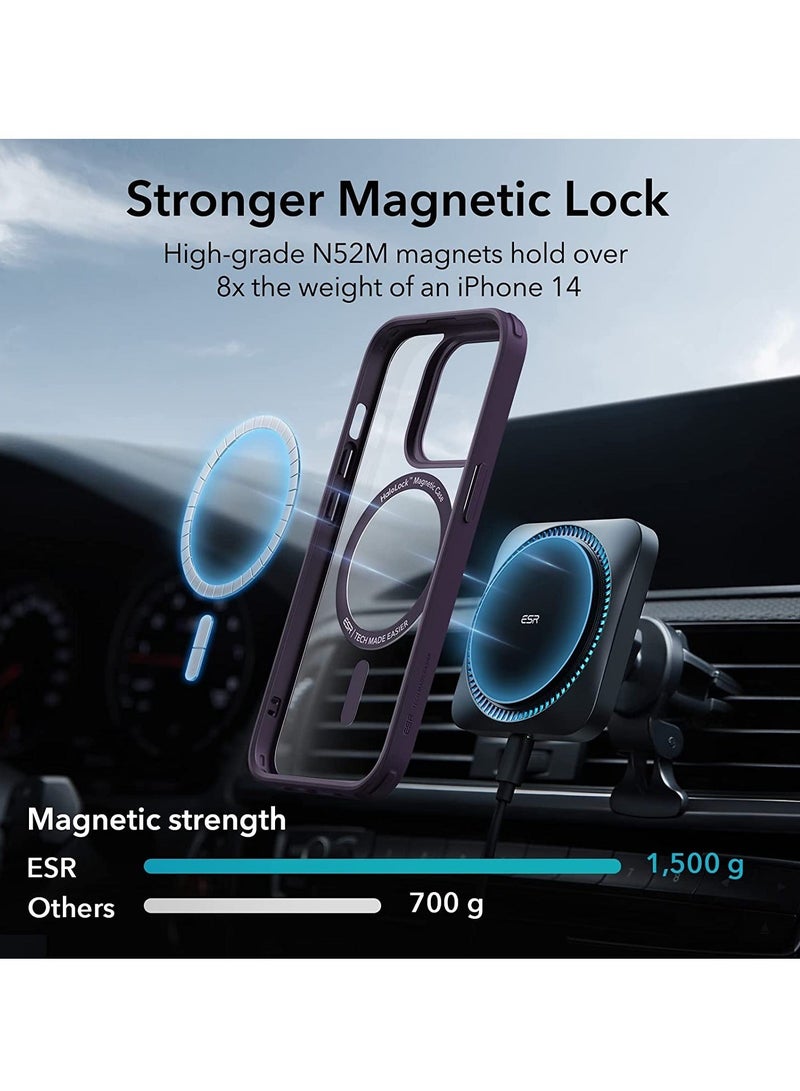 MUNTAQI MagSafe Phone Case Supports Magnetic Wireless Charging, Shockproof Military-Grade Protection, Scratch-Resistant Back, Classic Hybrid Cover for iPhone 14 Pro, Clear Purple - Image 4