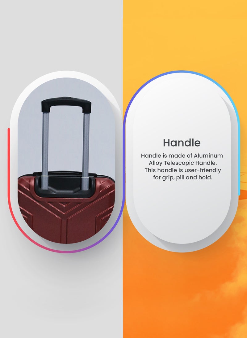 ستار لايف مجموعة حقائب سفر بعجلات من الجانب الصلب ABS مكونة من 3 قطع بعجلات دوارة مع قفل أرقام - Image 3