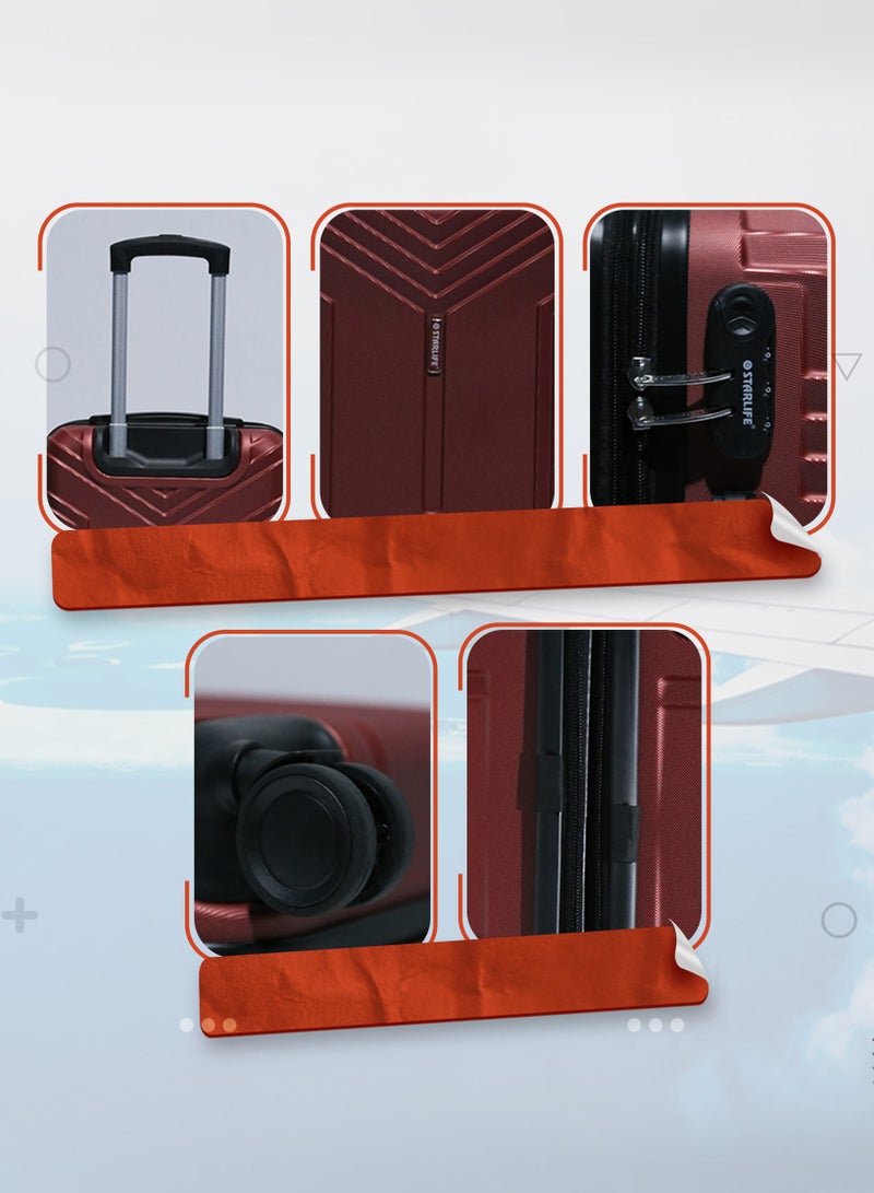 ستار لايف مجموعة حقائب سفر بعجلات من الجانب الصلب ABS مكونة من 3 قطع بعجلات دوارة مع قفل أرقام - Image 4