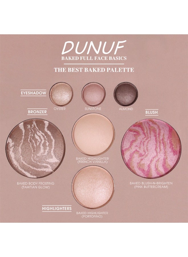 DUNUF Baked Makeup Palette, Full Size Baked Palette Compact Includes Bronzer, Blush, Highlighters and 4 Eyeshadows, Travel-Friendly Baking Makeup, Highly Pigmented, Long-Wearing - Image 4