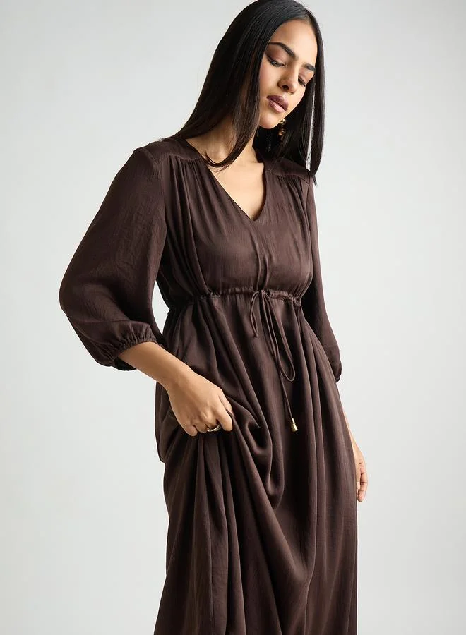coffee brown dress women Grace Coffee Brown Maxi Dress  Long Sleeve Maxi Gown