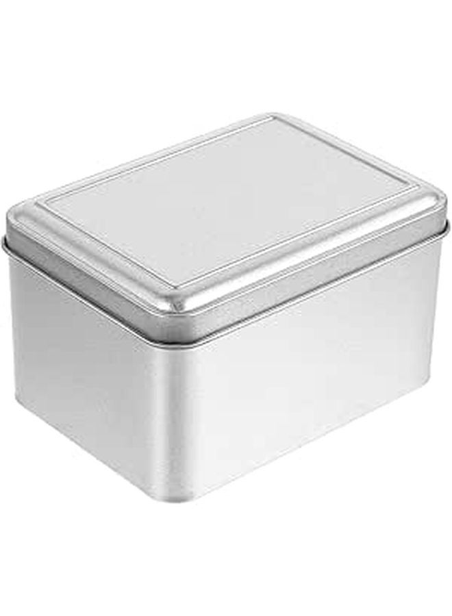 Frosted Silver Tinplate Tea Storage Jar with Lid for Loose Tea Leaves and Snacks - Image 1