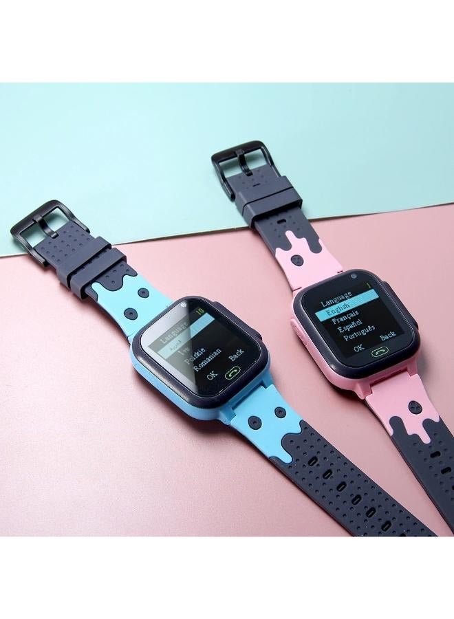 نابي ساعة ذكية Z4 للأطفال للأولاد والبنات مقاومة للماء بشاشة تعمل باللمس IP65 مع مكالمة صوتية ثنائية الاتجاه ووضع الغرفة هدية مثالية لأعياد الميلاد (أزرق) - Image 2