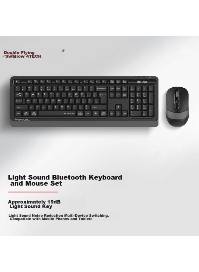 A4tech Fb1010q 104-key Wireless/bluetooth Multi-mode Keyboard And Mouse Set, Quiet Laptop Office Typing Membrane Keyboard And Mouse Combo, Space Gray - Image 1