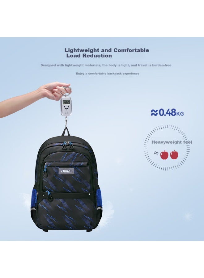 V.Nine Ninth City School Bag For Primary School Boys Large Capacity Double Shoulder Backpack For Middle School And High School Students Children's School Bag Night Sky Black - Image 1
