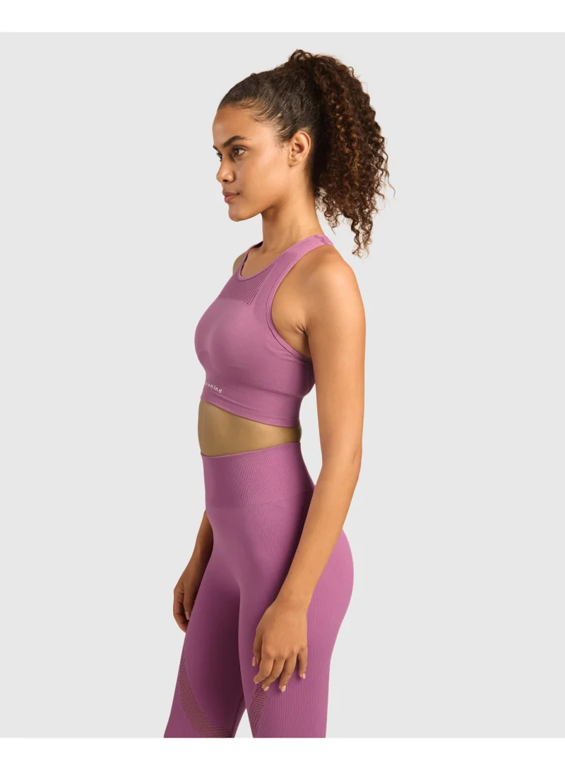 Musclemind Seamless Sports Bra for Gym Workout and Fitness with rib structure for Posture Assistance, anti-odour, anti-microbial, 4 way stretch, wide straps with removable pads, offers medium support, super soft fabric mesh with quick drying activewear