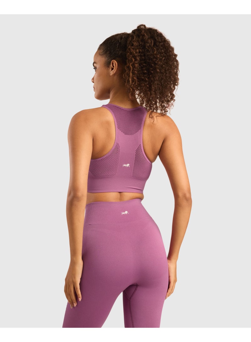 ماسلميند حمالة صدر رياضية سلسة مع دعم لوضعية الجسم ومضادة للروائح والبكتيريا، قماش شبكي ناعم سريع الجفاف بـ 4 اتجاهات تمدد، حمالات عريضة مع وسادات قابلة للإزالة، دعم متوسط - Image 2