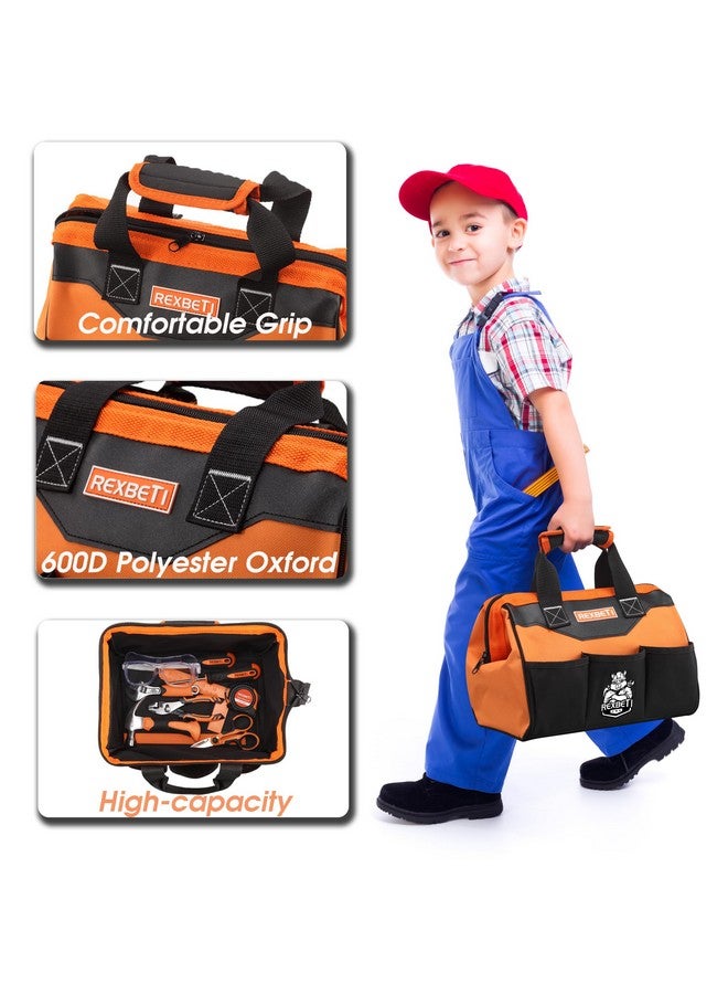 REXBETI 10-Piece Kids Tool Set With Real Hand Tools, Orange Durable Storage Bag, Children Learning Tool Kit For Home Diy And Woodworking  - Image 5