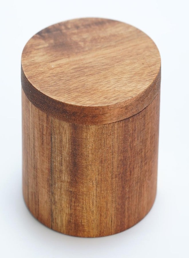 Phininia Acacia Salt Cellar, Wood Salt Box With Swivel Cover, Spice Keeper, Wood Jar For Kitchen, Perfect For Keeping Table Salt, Gourmet Salts, Herbs or Favorite Seasonings - Image 2